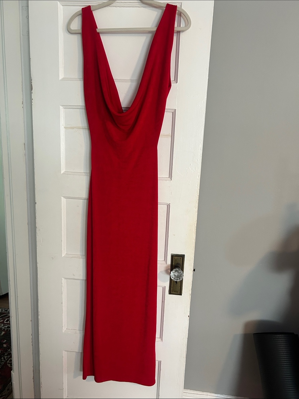 PrettyLittleThing Red Cowl-Neck Maxi Dress